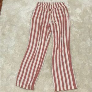 🌸WHITE AND PINK STRIPPED LOOSE LEG PANT🌸